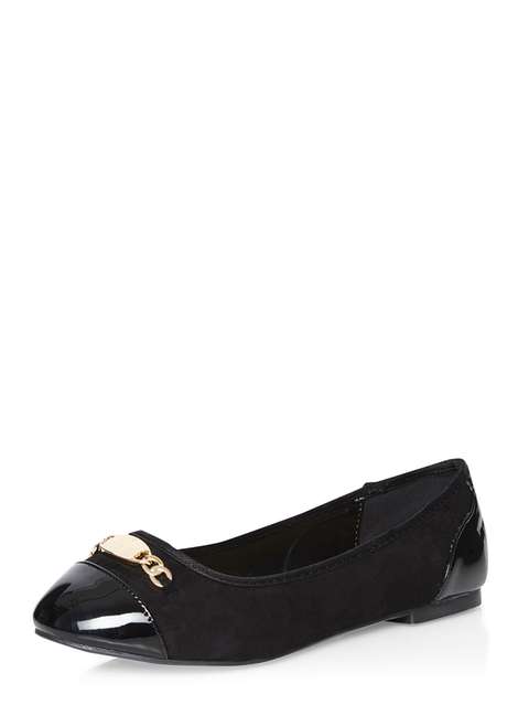 wide fit Black 'Wixy' Hardware Pumps